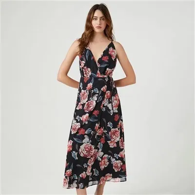 Ziedu drukāta lina kleita